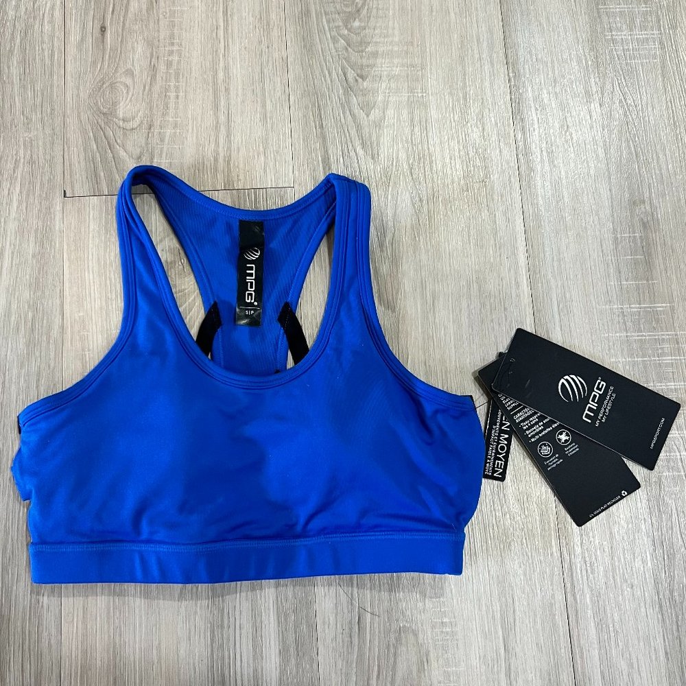 NEW! MPG Elliptical 2.0 Women's Cobalt/Black Sports Bra Size: Small